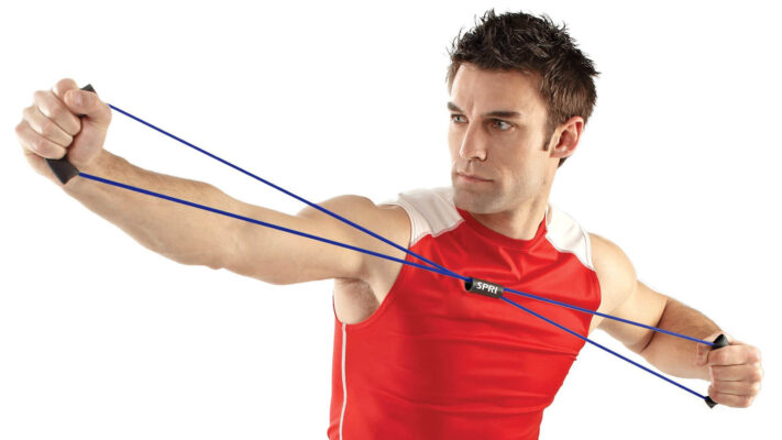 Упражнения с эспандером: постер.