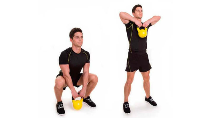 Тяга гири к подбородку: фото.