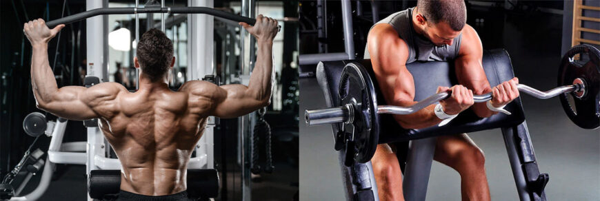 Тренировка бицепса и спины в один день.