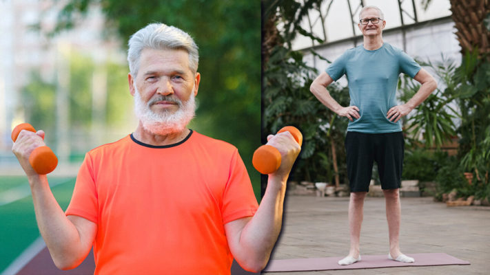 Зарядка после 70 лет: фото.