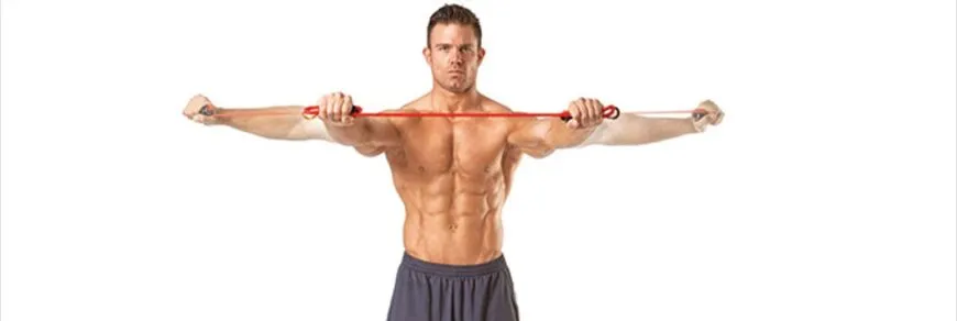 Упражнения на грудь с резинкой: фото.