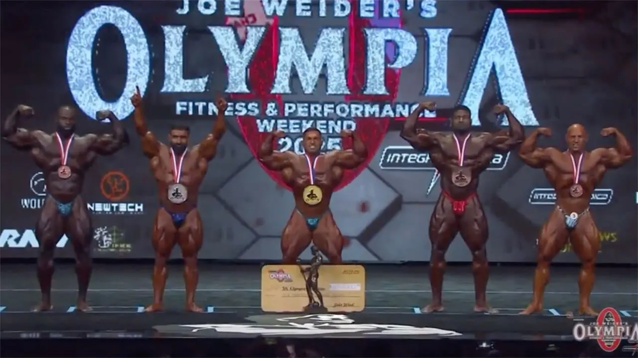 Фото топ-5 Мистер Олимпия 2025.